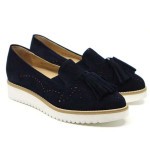 Clair de Lune Mocassin blauw suède ME725